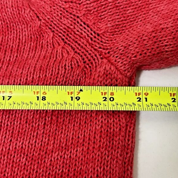 Eddie Bauer Women's‎ Orange Cotton 3 Wood Button Pullover Sweater Size Large - Picture 5 of 7